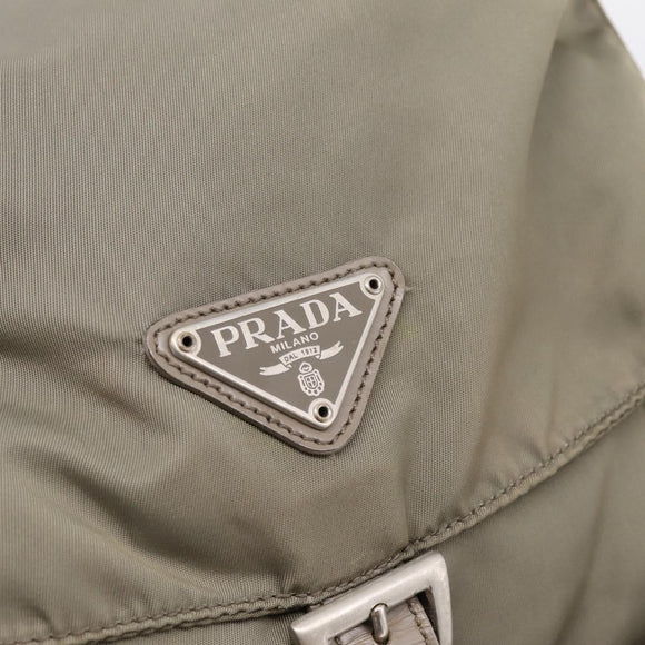 PRADA Backpack Nylon Green Silver Auth ka5619A