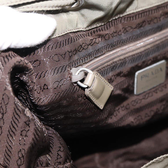 PRADA Backpack Nylon Green Silver Auth ka5619A