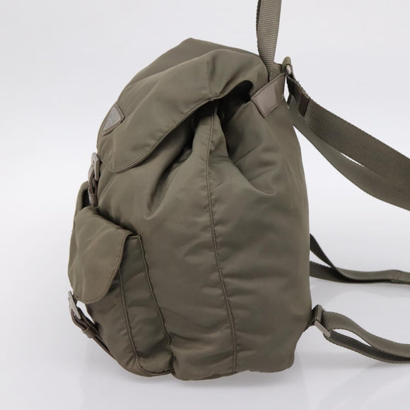 PRADA Backpack Nylon Green Silver Auth ka5619A