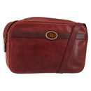 Christian Dior Shoulder Bag Leather Red Gold Auth ka562-1