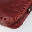 Christian Dior Shoulder Bag Leather Red Gold Auth ka562-9