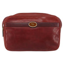 Christian Dior Shoulder Bag Leather Red Gold Auth ka562-13