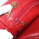 CHANEL Triple COCO Mark Chain Shoulder Bag Caviar Skin Red Gold CC Auth ka5622-19