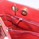 CHANEL Triple COCO Mark Chain Shoulder Bag Caviar Skin Red Gold CC Auth ka5622-21