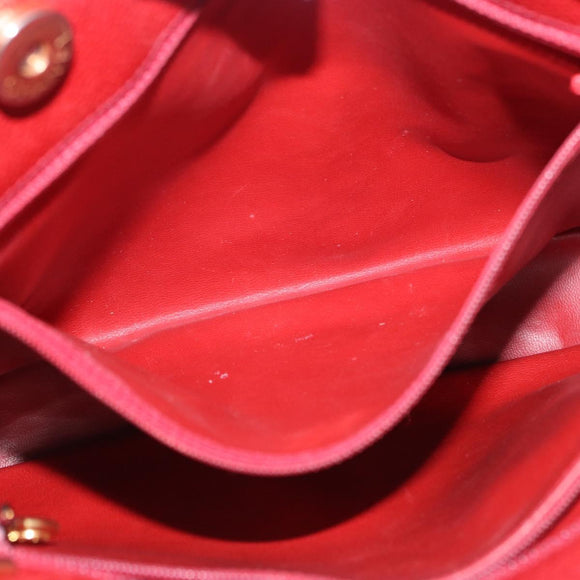 CHANEL Triple COCO Mark Chain Shoulder Bag Caviar Skin Red Gold CC Auth ka5622