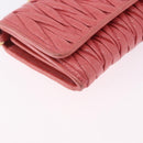Miu Miu Matelasse Chain Shoulder Wallet Leather Pink Gold Auth ka5623A-8