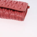 Miu Miu Matelasse Chain Shoulder Wallet Leather Pink Gold Auth ka5623A-15