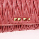 Miu Miu Matelasse Chain Shoulder Wallet Leather Pink Gold Auth ka5623A-18