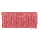 Miu Miu Matelasse Chain Shoulder Wallet Leather Pink Gold Auth ka5623A-2