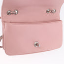 CHANEL V Stitch Chain Studs Shoulder Bag Lamb Skin Pink Silver CC Auth ka5624SAV-19