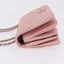 CHANEL V Stitch Chain Studs Shoulder Bag Lamb Skin Pink Silver CC Auth ka5624SAV-4