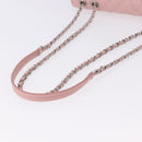 CHANEL V Stitch Chain Studs Shoulder Bag Lamb Skin Pink Silver CC Auth ka5624SAV-7