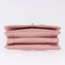 CHANEL V Stitch Chain Studs Shoulder Bag Lamb Skin Pink Silver CC Auth ka5624SAV-5