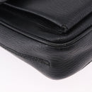 Salvatore Ferragamo Shoulder Bag Leather Black Silver Auth ka5625-9