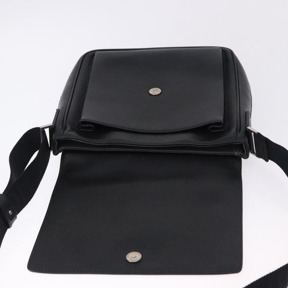 Salvatore Ferragamo Shoulder Bag Leather Black Silver Auth ka5625