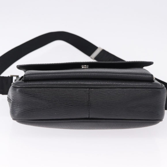 Salvatore Ferragamo Shoulder Bag Leather Black Silver Auth ka5625