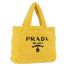 PRADA Tote Bag Pile Yellow Silver Auth ka5626V-1