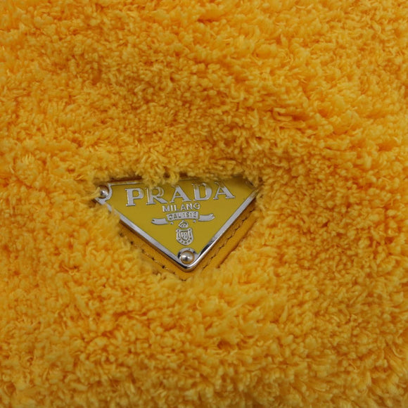 PRADA Tote Bag Pile Yellow Silver Auth ka5626V