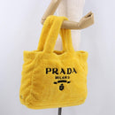 PRADA Tote Bag Pile Yellow Silver Auth ka5626V-22