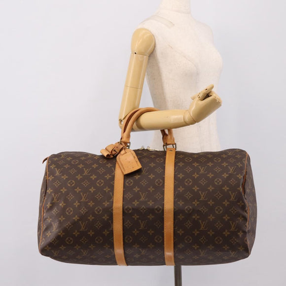 LOUIS VUITTON Monogram Keepall 55 Boston Bag M41424 LV Auth ka5627