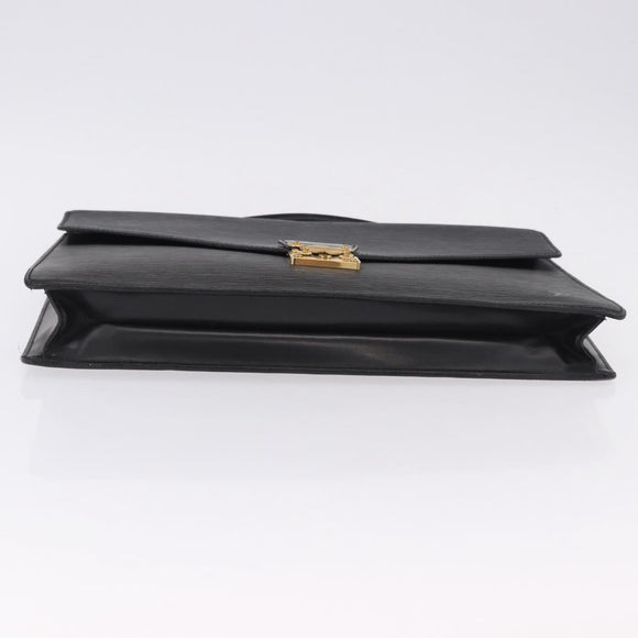 LOUIS VUITTON Epi Porte Documents Bandouliere Briefcase Black M54462 Auth ka5630