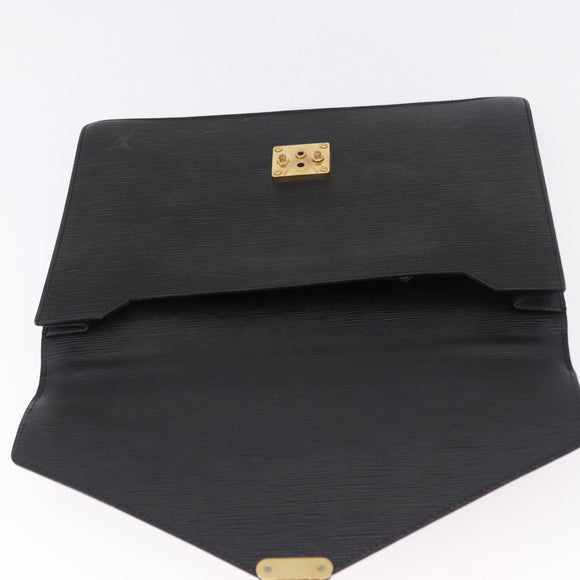 LOUIS VUITTON Epi Porte Documents Bandouliere Briefcase Black M54462 Auth ka5630