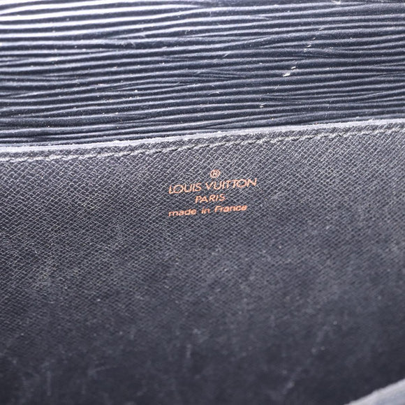 LOUIS VUITTON Epi Porte Documents Bandouliere Briefcase Black M54462 Auth ka5630