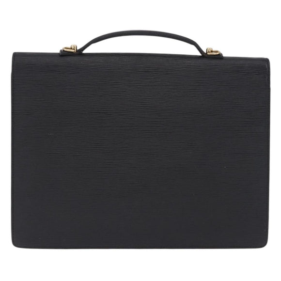 LOUIS VUITTON Epi Porte Documents Bandouliere Briefcase Black M54462 Auth ka5630