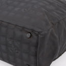 CHANEL New Travel Line Tote Bag Canvas Black Silver CC Auth ka5632-10