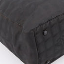 CHANEL New Travel Line Tote Bag Canvas Black Silver CC Auth ka5632-13