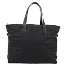CHANEL New Travel Line Tote Bag Canvas Black Silver CC Auth ka5632-2