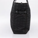 CHANEL New Travel Line Tote Bag Canvas Black Silver CC Auth ka5632-5