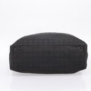 CHANEL New Travel Line Tote Bag Canvas Black Silver CC Auth ka5632-9