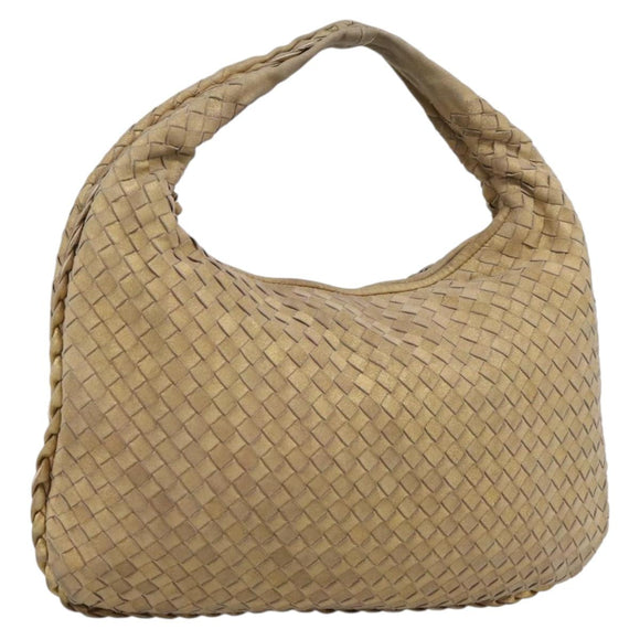 BOTTEGA VENETA INTRECCIATO Hobo Shoulder Bag Leather Gold 115653 Auth ka5633V
