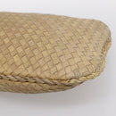 BOTTEGA VENETA INTRECCIATO Hobo Shoulder Bag Leather Gold 115653 Auth ka5633V-9
