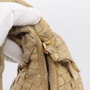 BOTTEGA VENETA INTRECCIATO Hobo Shoulder Bag Leather Gold 115653 Auth ka5633V-10