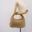 BOTTEGA VENETA INTRECCIATO Hobo Shoulder Bag Leather Gold 115653 Auth ka5633V-22
