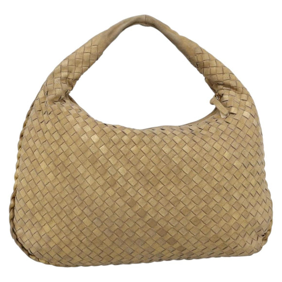 BOTTEGA VENETA INTRECCIATO Hobo Shoulder Bag Leather Gold 115653 Auth ka5633V