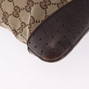 GUCCI GG Canvas Shoulder Bag Beige Silver 145857 Auth ka5634-16