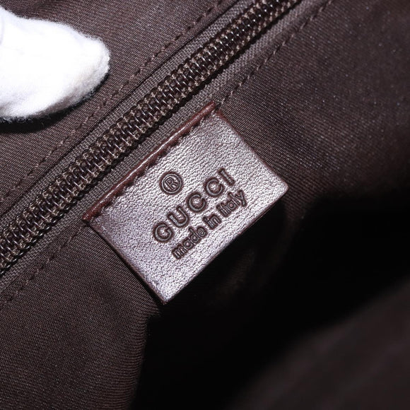 GUCCI GG Canvas Shoulder Bag Beige Silver 145857 Auth ka5634