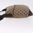 GUCCI GG Canvas Shoulder Bag Beige Silver 145857 Auth ka5634-4