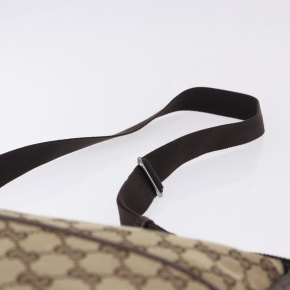 GUCCI GG Canvas Shoulder Bag Beige Silver 145857 Auth ka5634