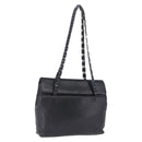 Salvatore Ferragamo Shoulder Bag Leather Black Silver Auth ka5635-1