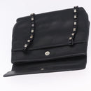 Salvatore Ferragamo Shoulder Bag Leather Black Silver Auth ka5635-14