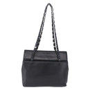 Salvatore Ferragamo Shoulder Bag Leather Black Silver Auth ka5635-2