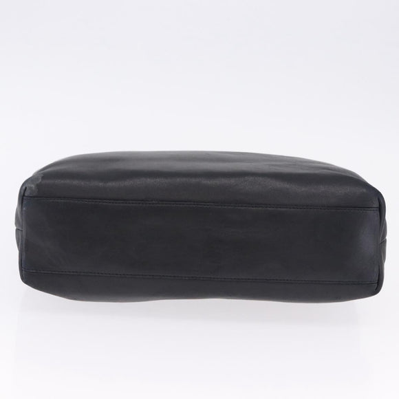 Salvatore Ferragamo Shoulder Bag Leather Black Silver Auth ka5635