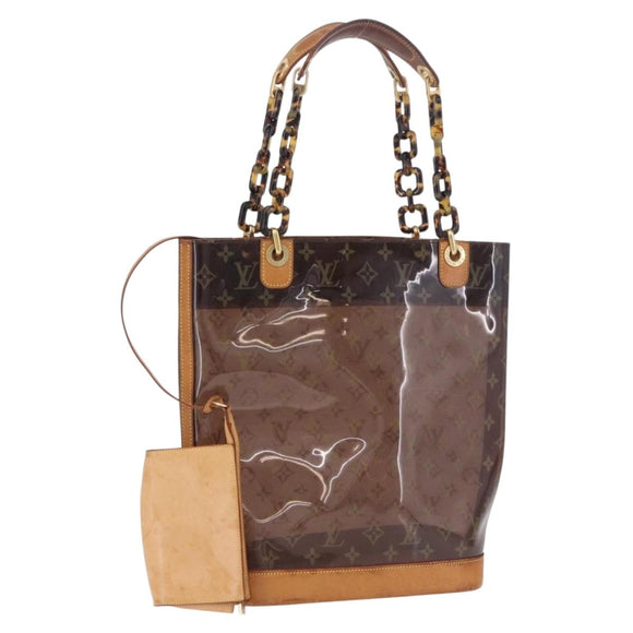LOUIS VUITTON Monogram Vinyl Cabas Ambre PM Tote Bag Brown M92502 LV Auth ka5637