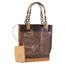 LOUIS VUITTON Monogram Vinyl Cabas Ambre PM Tote Bag Brown M92502 LV Auth ka5637-1