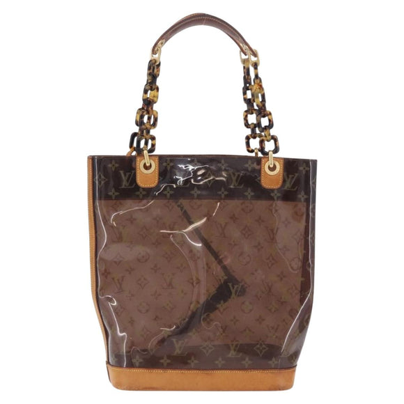 LOUIS VUITTON Monogram Vinyl Cabas Ambre PM Tote Bag Brown M92502 LV Auth ka5637