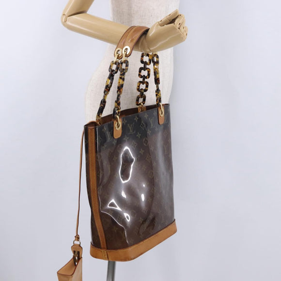 LOUIS VUITTON Monogram Vinyl Cabas Ambre PM Tote Bag Brown M92502 LV Auth ka5637